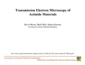 Transmission electron microscopy of actinide materials