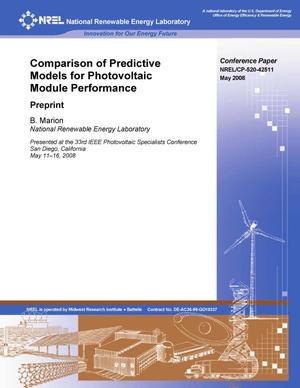 Comparison of Predictive Models for Photovoltaic Module Performance: Preprint
