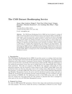 The CMS dataset bookkeeping service