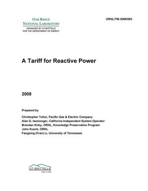 A Tariff for Reactive Power