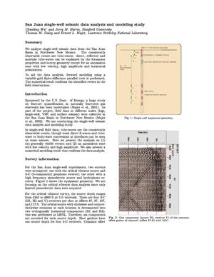 San Juan single-well seismic data analysis and modeling study