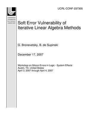 Soft Error Vulnerability of Iterative Linear Algebra Methods