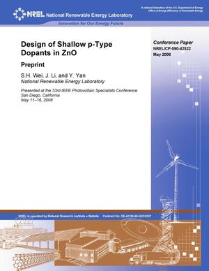 Design of Shallow P-Type Dopants in ZnO: Preprint