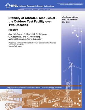 Stability of CIS/CIGS Modules at the Outdoor Test Facility over Two Decades: Preprint