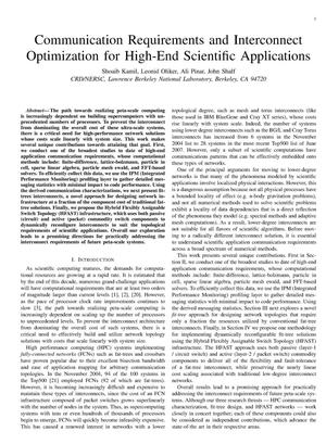 Communication Requirements and Interconnect Optimization forHigh-End Scientific Applications