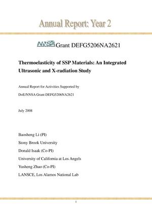 Thermoelasticity of SSP Materials: An Integrated Ultrasonic and X-radiation Study