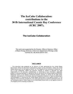 The IceCube Collaboration:contributions to the 30 th International Cosmic Ray Conference (ICRC 2007),