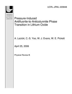 Pressure-Induced Antifluorite-to-Anticotunnite Phase Transition in Lithium Oxide