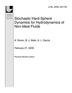 Stochastic Hard-Sphere Dynamics for Hydrodynamics of Non-Ideal Fluids