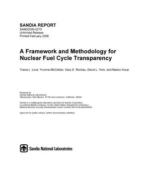 A framework and methodology for nuclear fuel cycle transparency.