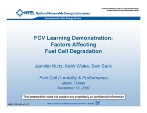 FCV Learning Demonstration: Factors Affecting Fuel Cell Degradation