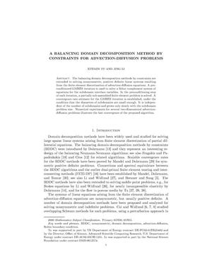 A balancing domain decomposition method by constraints for advection-diffusion problems