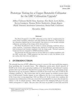 Prototype Testing for a Copper Rotatable Collimator for the LHC Collimation Upgrade