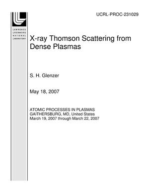 X-ray Thomson Scattering from Dense Plasmas