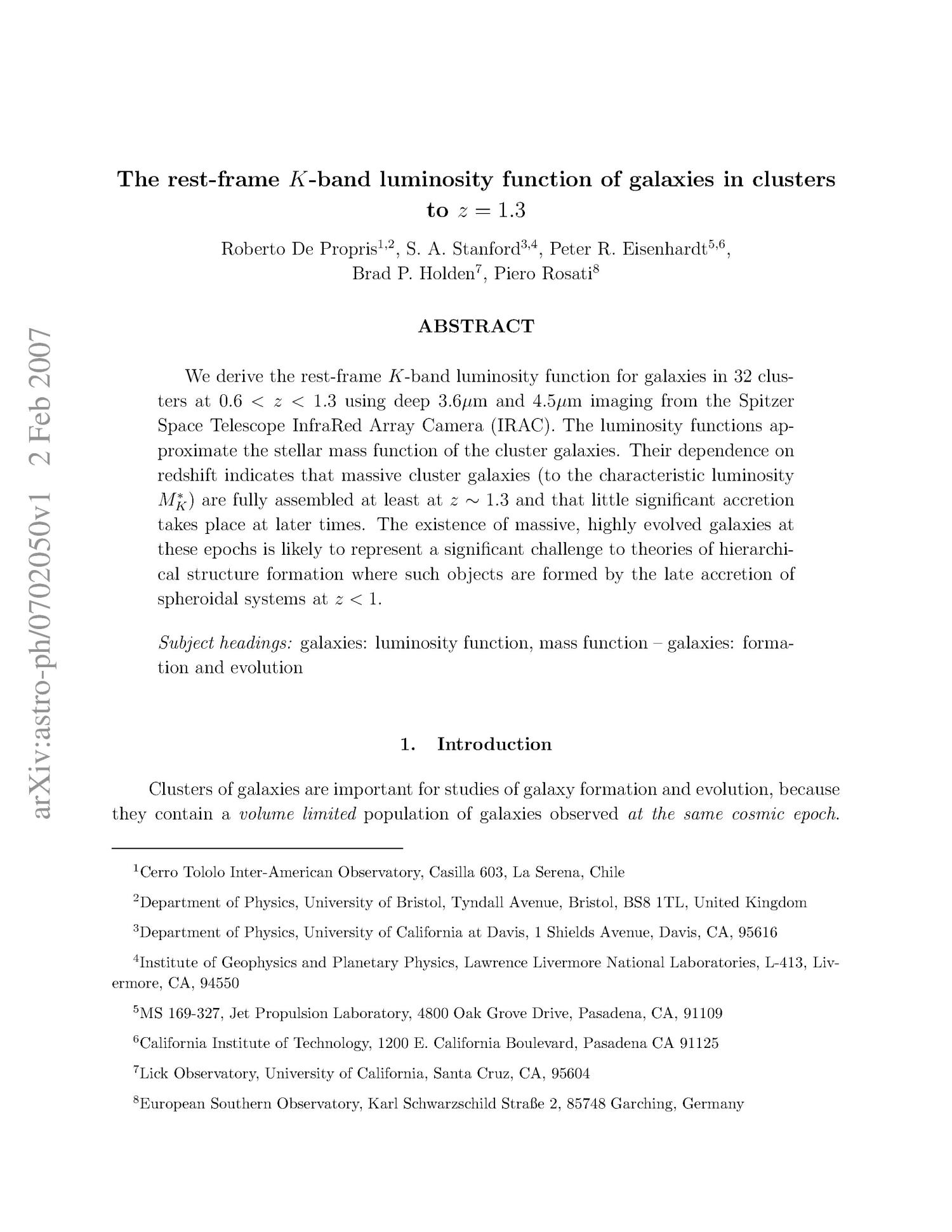 The rest-frame K-band luminosity function of galaxies in clusters to z = 1.3
                                                
                                                    [Sequence #]: 3 of 20
                                                