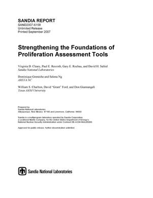 Strengthening the foundations of proliferation assessment tools.