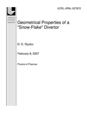 Geometrical Properties of a "Snow-Flake" Divertor