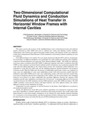 Two-Dimensional Computational Fluid Dynamics and Conduction Simulations of Heat Transfer in Horizontal Window Frames with Internal Cavities