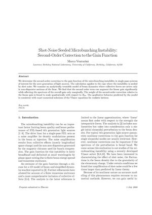Shot-Noise Seeded Microbunching Instability: Second-Order Correction to the Gain Function