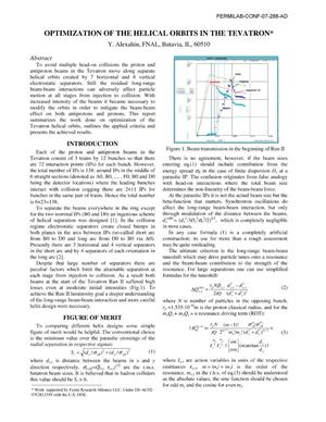 Optimization of the Helical Orbits in the Tevatron