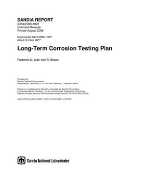 Long-term corrosion testing pan.