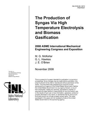 THE PRODUCTION OF SYNGAS VIA HIGH TEMPERATURE ELECTROLYSIS AND BIO-MASS GASIFICATION