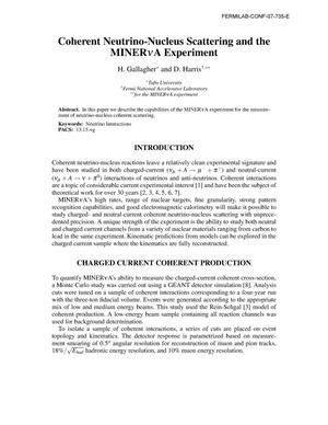 Coherent neutrino-nucleus scattering and the MINERvA experiment