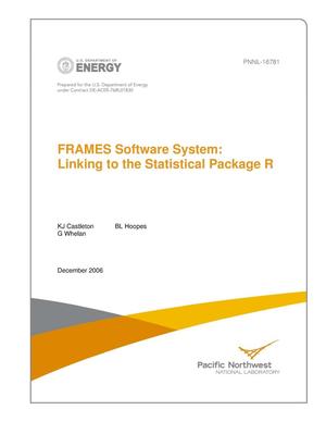 FRAMES Software System: Linking to the Statistical Package R