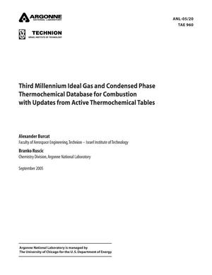 Primary view of object titled 'Third millenium ideal gas and condensed phase thermochemical database for combustion (with update from active thermochemical tables).'.