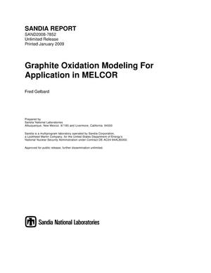 Graphite oxidation modeling for application in MELCOR.