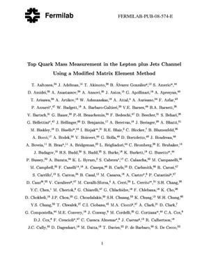 Top Quark Mass Measurement in the Lepton plus Jets Channel Using a Modified Matrix Element Method