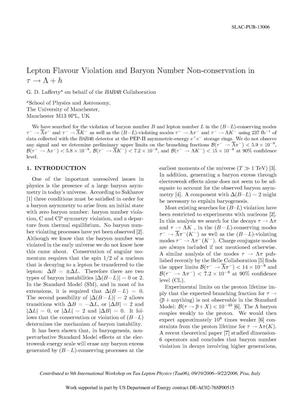 Lepton Flavour Violation And Baryon Number Non-Conservation in tau to Lambda + h
