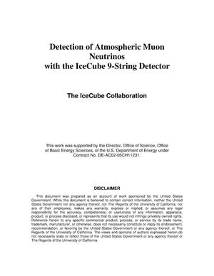 Detection of Atmospheric Muon Neutrinoswith the IceCube 9-String Detector