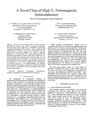 A Novel Class of High-TC Ferromagnetic Semiconductors