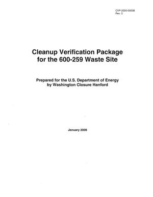 Cleanup Verification Package for the 600-259 Waste Site