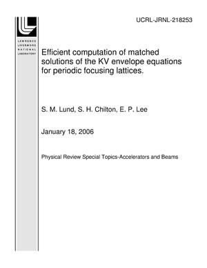 Efficient computation of matched solutions of the KV envelope equations for periodic focusing lattices.