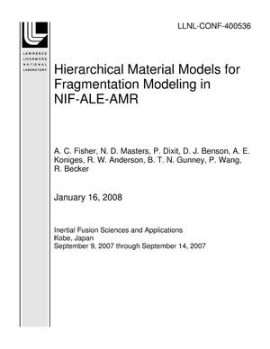 Hierarchical Material Models for Fragmentation Modeling in NIF-ALE-AMR