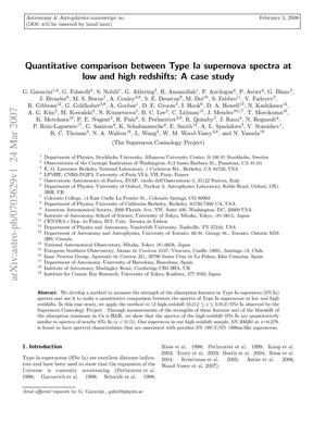 Quantitative comparison between Type Ia supernova spectra at low and high redshifts: A case study