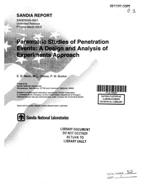 Parametric studies of penetration events : a design and analysis of experiments approach.