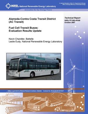 Alameda-Contra Costa Transit District Fuel Cell Transit Buses: Evaluation Results Update