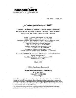 p-Carbon polarimetry at RHIC.