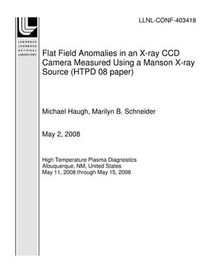 Flat Field Anomalies in an X-ray CCD Camera Measured Using a Manson X-ray Source (HTPD 08 paper)