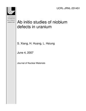 Ab initio studies of niobium defects in uranium