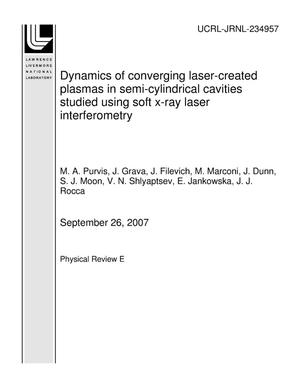 Dynamics of Converging Laser-Created Plasmas in Semi-Cylindrical Cavities Studied using Soft X-Ray Laser Interferometry