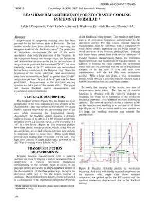 Beam Based Measurements for Stochastic Cooling Systems at Fermilab