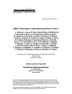 RHIC Performance with polarized protons in run-6