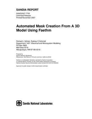 Automated mask creation from a 3D model using Faethm.