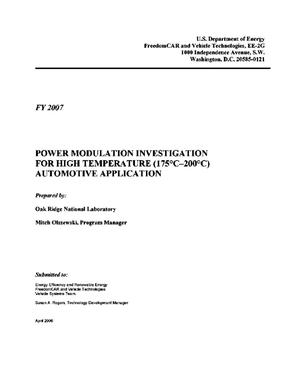 Power Modulation Investigation for High Temperature (175-200 degrees Celcius) Automotive Application