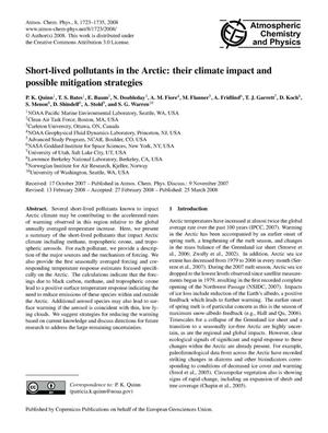 Short-lived pollutants in the Arctic: their climate impact and possible mitigation strategies