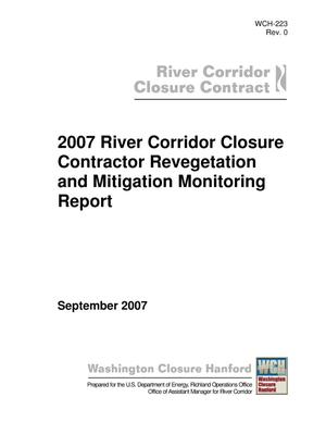 2007 River Corridor Closure Contractor Revegetation and Mitigation Monitoring Report